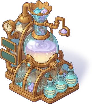 Ancient Alchemy Station building, animated
