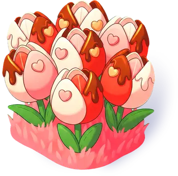 Blushing Tulip, Valentine event building, animated