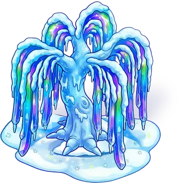 Frost Drip Willow, Winter event building, animated