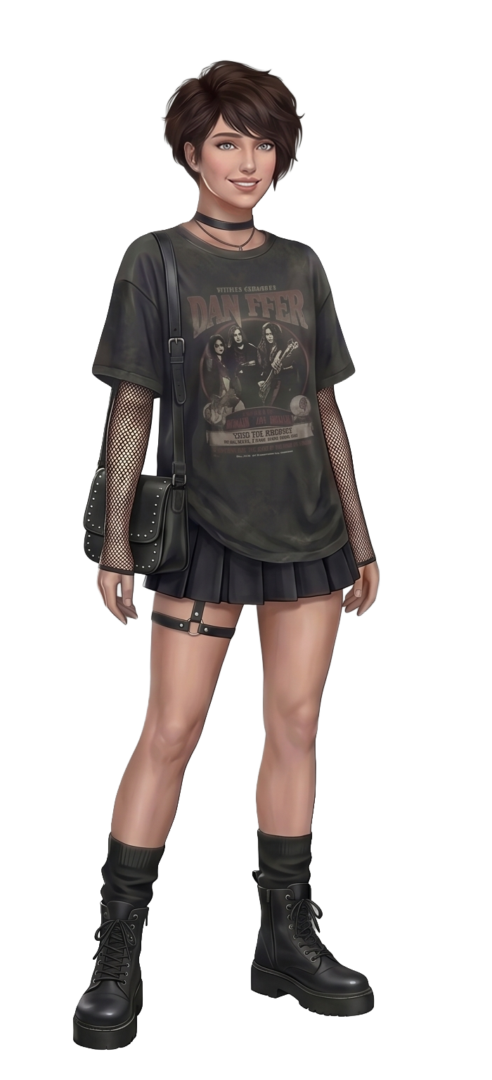 Player character in the Grungey Girl outfit